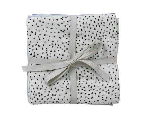 Ferm Living Hydrophilic Muslin Dot Set of 3 dot mint organic cotton 70x70cm