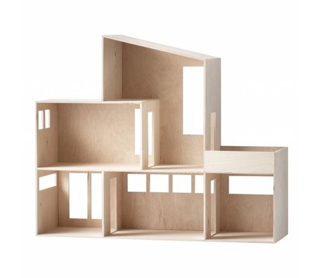 Ferm Living Miniature Funky House brown plywood 66.8x55.5x20cm