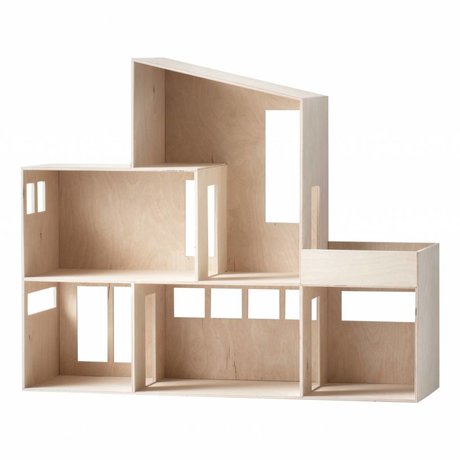 Ferm Living Miniatura Funky House 66,8x55,5x20cm contrachapado marrón