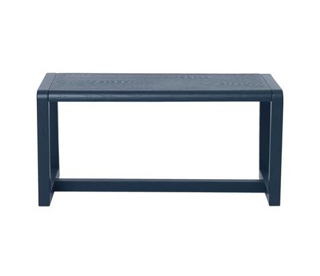 Ferm Living Bank Lille Arkitekt mørkeblå aske finér 62x30x30cm