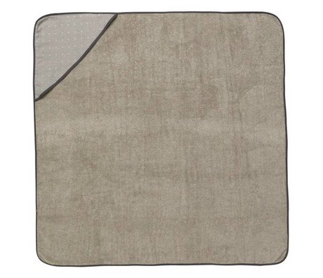 Ferm Living asciugamano bambino con cappuccio grigio Sento 98x98cm in cotone biologico