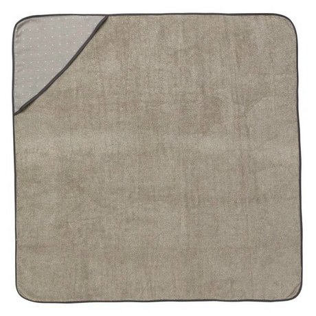 Ferm Living asciugamano bambino con cappuccio grigio Sento 98x98cm in cotone biologico