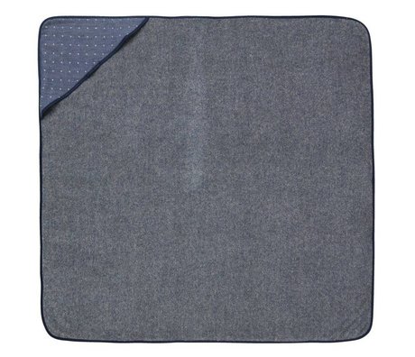 Ferm Living asciugamano bambino con cappuccio blu Sento 98x98cm in cotone biologico