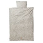 Ferm Living Children bedding Swan junior set gray cotton 110x140cm incl. Cushion cover 46x40cm