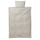 Ferm Living Ensemble de literie en coton gris junior Swan 110x140cm incl taie 46x40cm