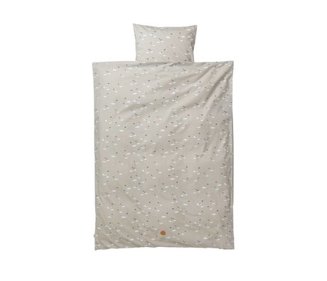 Ferm Living Swan literie Ensemble bébé 70x100cm coton gris, y compris taie 46x40cm