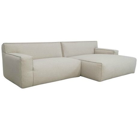 FÉST Couch `Clay ', Sydney22 beige, 1,5-personers / Longchair til venstre eller højre