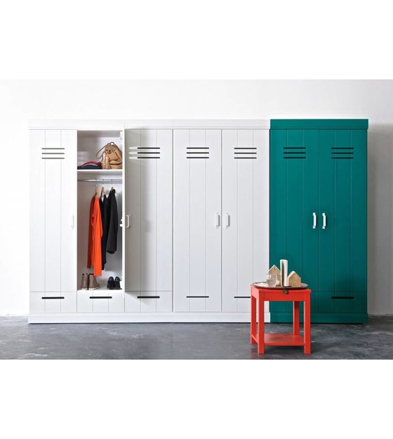 Kleiderschrank Connect Mit 3 Turen Und Schubladen Aus Kiefer Weiss 195x140x53cm Lefliving De