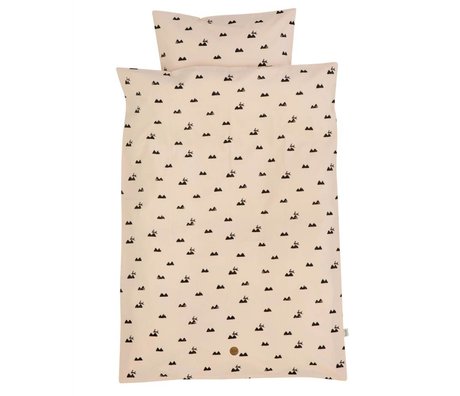 Ferm Living ropa de cama de bebé del conejo fijó 70x100cm rosa de algodón orgánico que incluye una funda de almohada 46x40cm