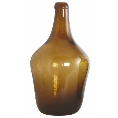 Housedoctor Vidrio soplado botella / florero 'Rec', marrón, Ø23x41cm