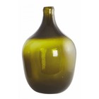 Housedoctor Verre soufflé Bouteille / vase 'Rec', vert olive, Ø24x38cm
