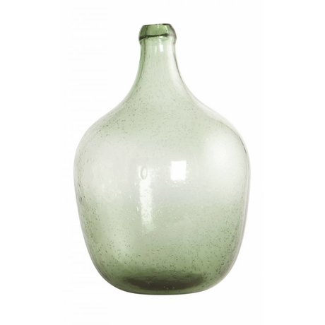 Housedoctor Vidrio soplado botella / florero 'Rec', de color verde claro,  Ø19.5x28.5cm - lefliving.com