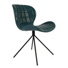 Zuiver Comedor silla de OMG LL azul petróleo 51x56x80cm cuero artificial