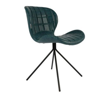 Zuiver Comedor silla de OMG LL azul petróleo 51x56x80cm cuero artificial