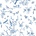 Kek Amsterdam Fondos de Aves y floración de papel de seda azul 97,4x280cm
