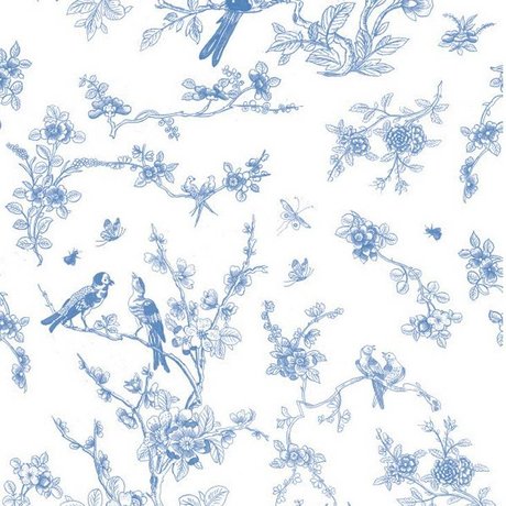 Kek Amsterdam Wallpaper Birds & flower blue non-woven paper 97.4x280cm