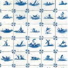 Kek Amsterdam Wallpaper king blue tile blue non-woven paper 97.4x280cm