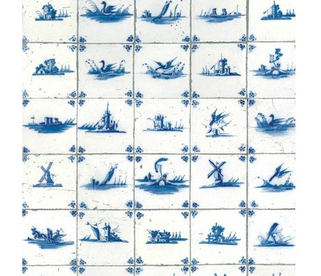 Kek Amsterdam Wallpaper Königsblau Fliesen blau Vlies Papier 97,4x280cm