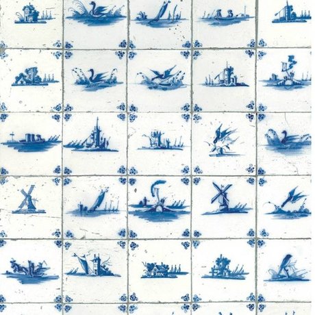 Kek Amsterdam Wallpaper Königsblau Fliesen blau Vlies Papier 97,4x280cm