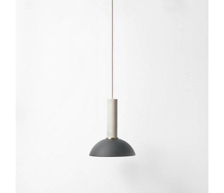 Ferm Living Hoffe, dass Pendelleuchte hoch schwarz hellgrau Metall