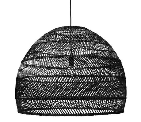 HK-living Suspension main-tissé noir 80x80x60cm anche