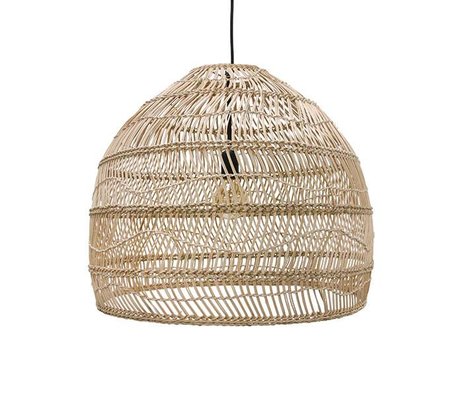 HK-living Pendelleuchte beige handgewebte reed 60x60x50cm