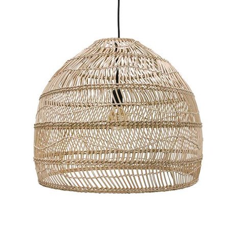 HK-living Pendelleuchte beige handgewebte reed 60x60x50cm