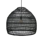HK-living Hanging light black hand-woven reed 60x60x50cm