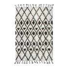 HK-living Berber Teppich handgeknüpft Wolle braun und weiß 120x180cm