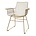 HK-living Draht Stuhl mit Armlehnen Messingdraht Stahl 72x56x86cm