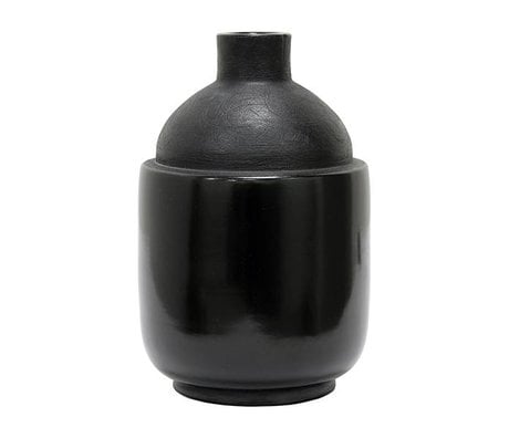 HK-living Vaso M Chulucanas nero ceramiche 16,5x16,5x26cm