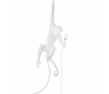 Seletti La lampada scimmia appesa nylon bianco 27x30x80cm