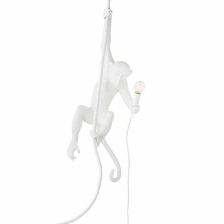 Seletti El 27x30x80cm de nylon blanco de la lámpara mono colgando