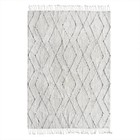 HK-living Berber tæppe håndvævede hvid bomuld 140x200cm grå
