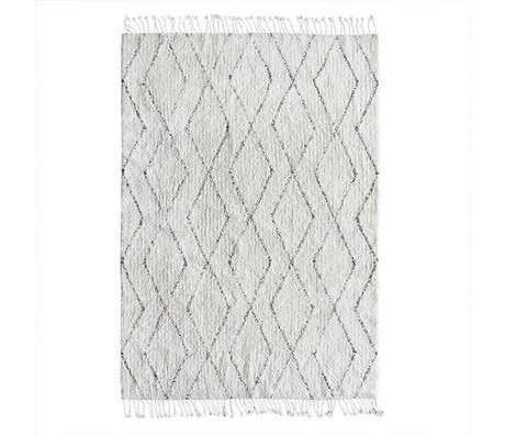 HK-living tappeti berberi tessuti a mano cotone bianco 140x200cm grigio