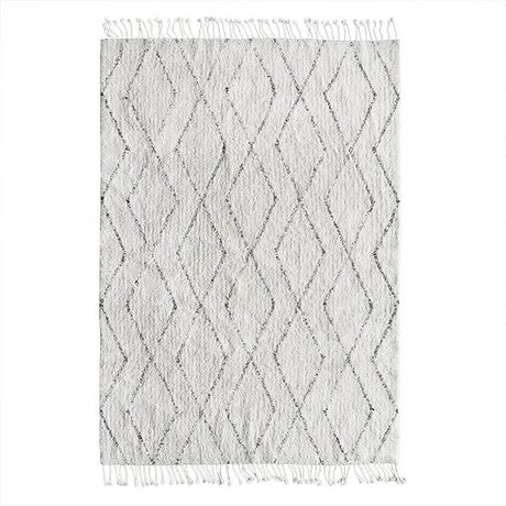 HK-living coton blanc tissé à la main tapis berbère gris 140x200