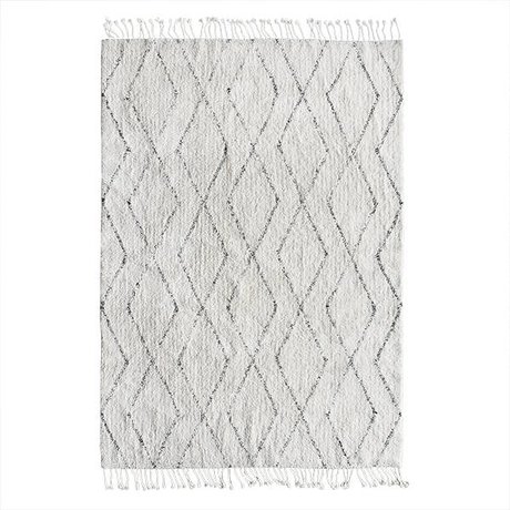 HK-living La alfombra de Berber tejida a mano de algodón blanco gris 140x200cm