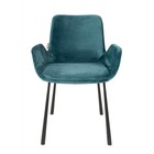 Zuiver Dining Chair Brit Petrol Blue Polyester 59x62x79cm