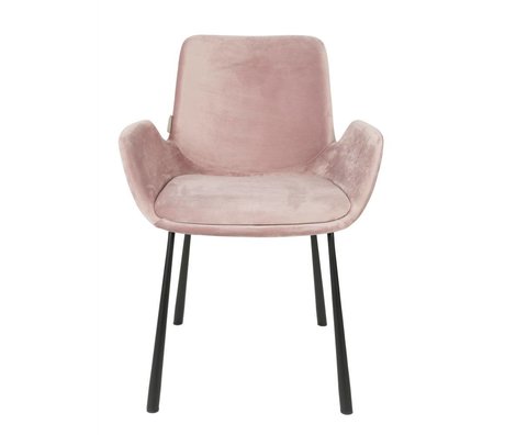Zuiver chaise à manger Brit rosa polyester 59x62x79cm