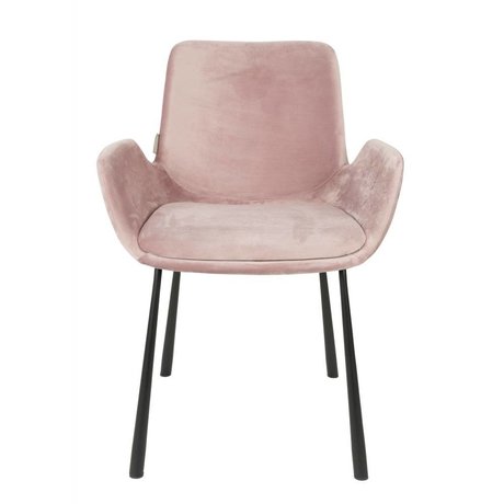 Zuiver silla de comedor 59x62x79cm Brit rosa de poliéster