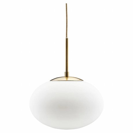 Housedoctor Lampe à suspension en verre opale blanc métal 30x35cm