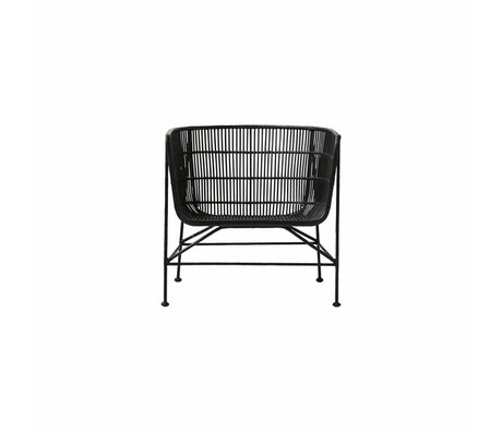 Housedoctor Coon chaise en rotin noir 60.5x70x70cm