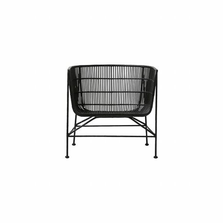 Housedoctor Coon schwarz Rattan Stuhl 60.5x70x70cm