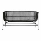 Housedoctor Banque Coon rotin noir 65.5x140x70cm