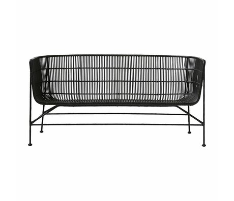 Housedoctor Banca Coon nero rattan 65.5x140x70cm