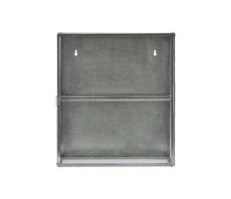 Housedoctor Armoire verre métallique gris zinc 35x15x40cm