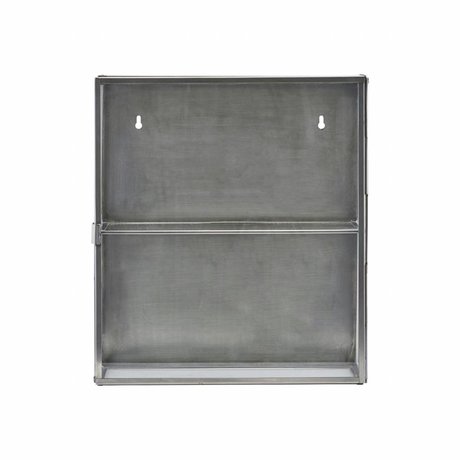 Housedoctor Armoire verre métallique gris zinc 35x15x40cm