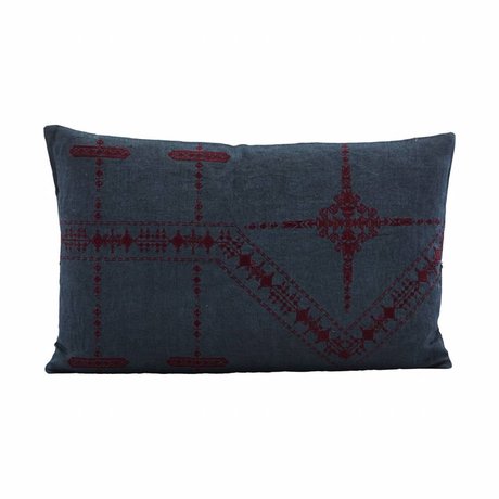 Housedoctor Kussenhoes Inka blue canvas 50x30cm