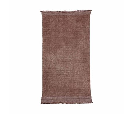 Housedoctor Tapis Shander lumière rouge Burnt Henna coton rose, 200x90cm de jute