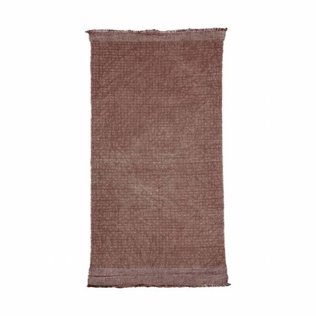 Housedoctor Tappeto Shander Bruciato Henna luce rossa di cotone rosa, 200x90cm iuta